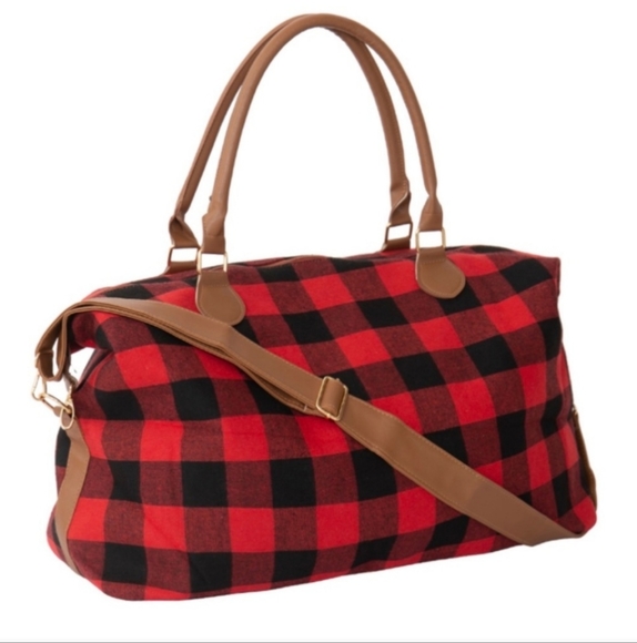 Red & Black Buffalo Print Duffel Bag🔥 - Picture 2 of 6